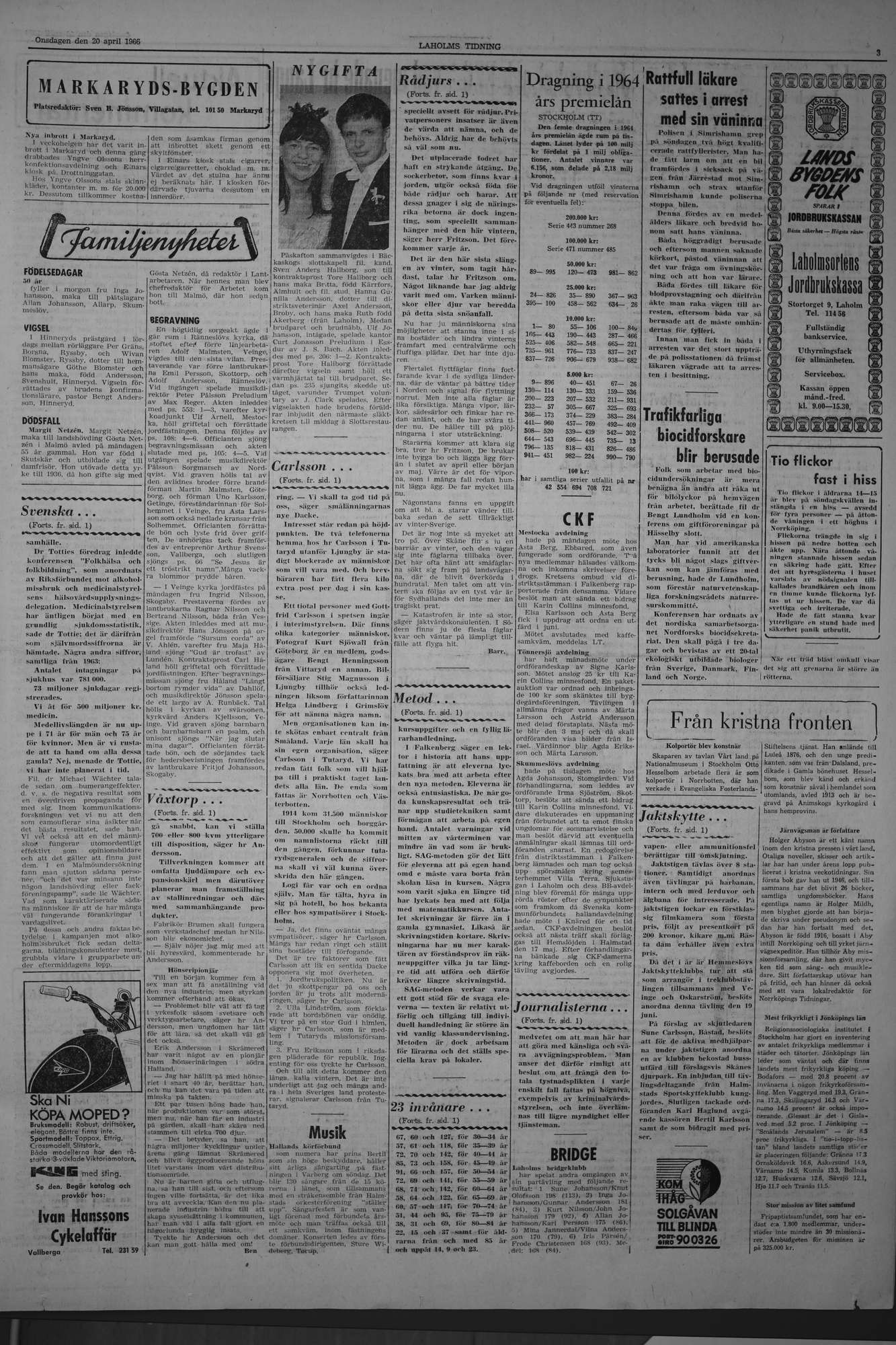 Laholms Tidning Onsdag 20 april 1966, sida 3