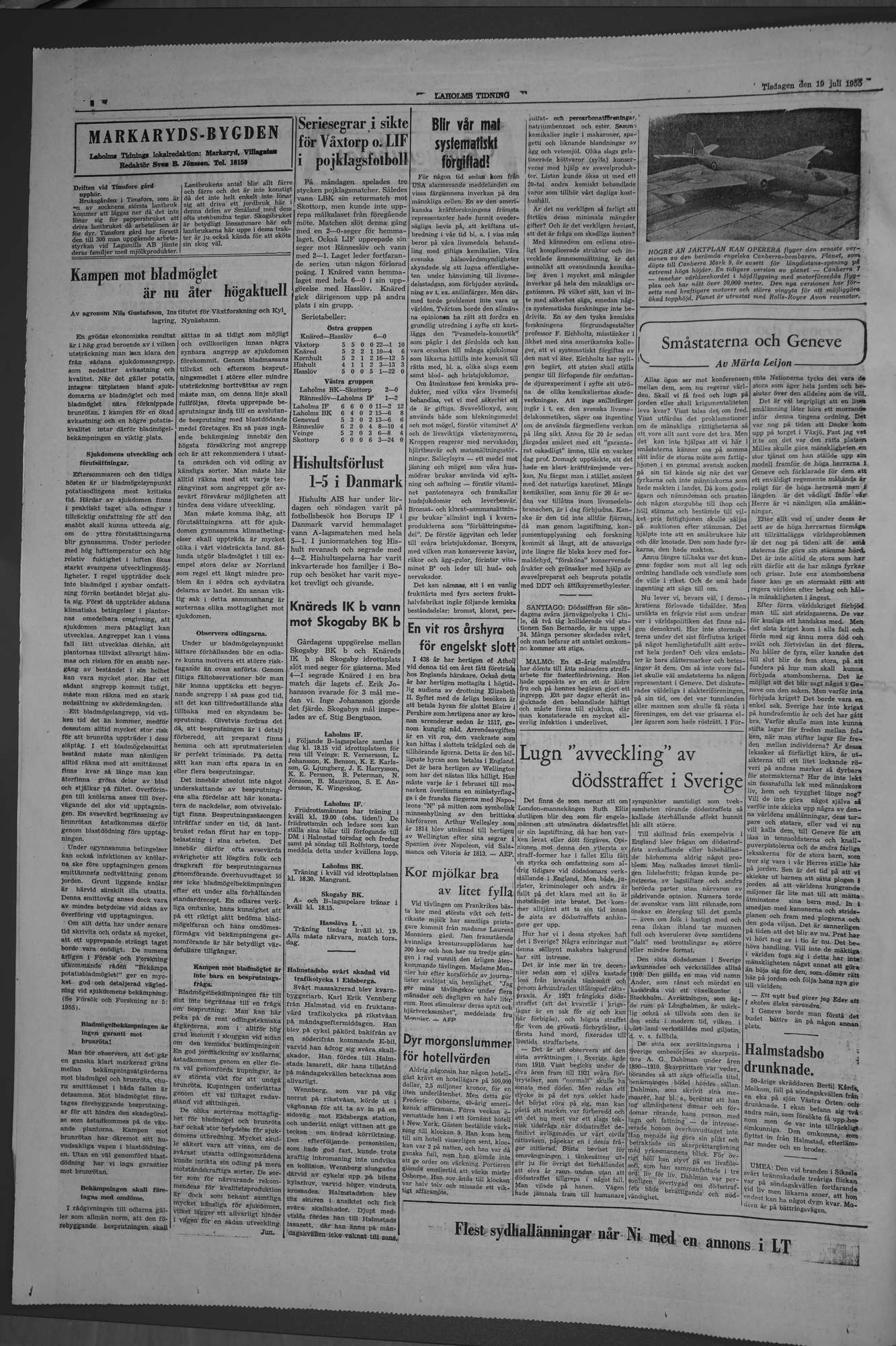 Laholms Tidning Tisdag 19 juli 1955, sida 4