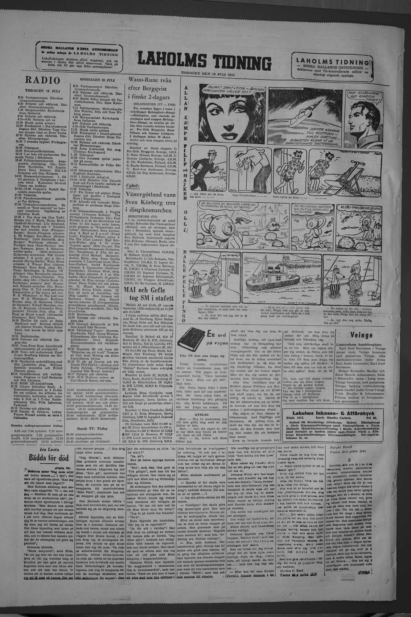 Laholms Tidning Tisdag 19 juli 1955, sida 6