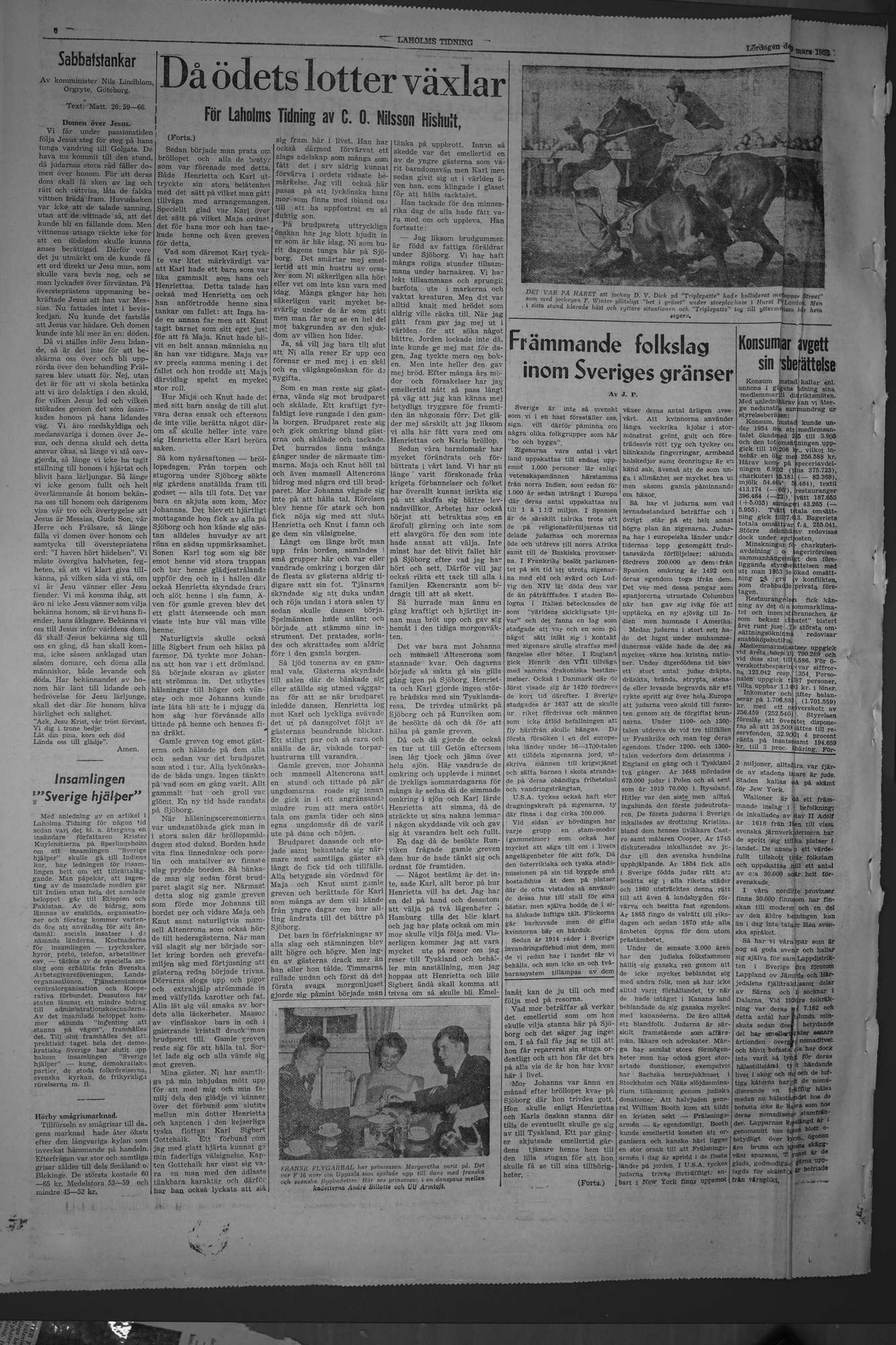 Laholms Tidning Lördag 19 mars 1955, sida 6
