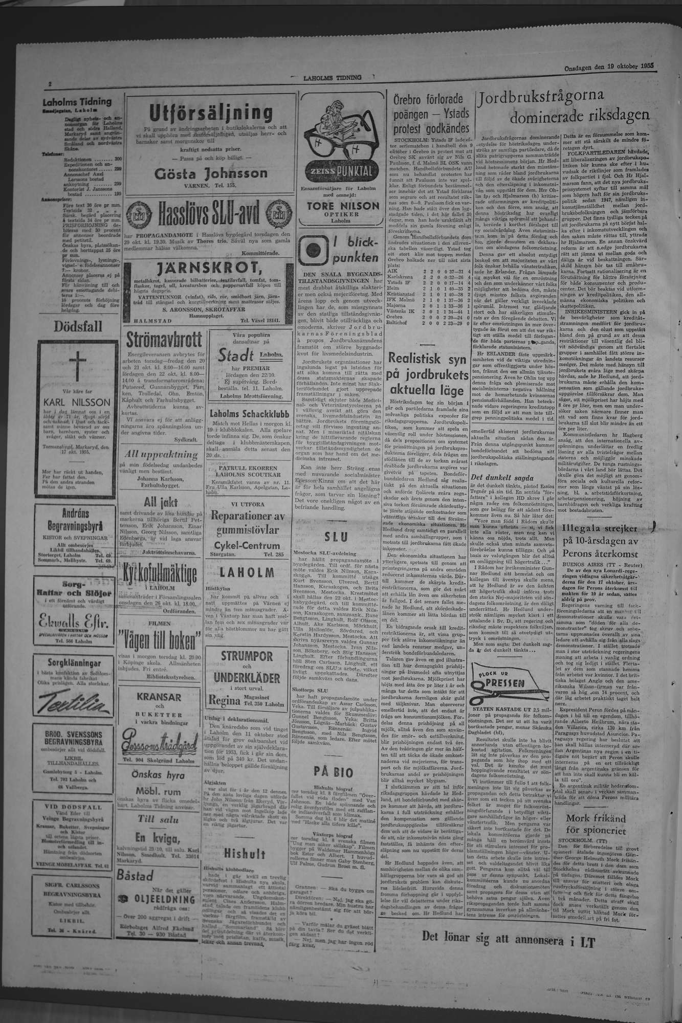 Laholms Tidning Onsdag 19 oktober 1955, sida 2