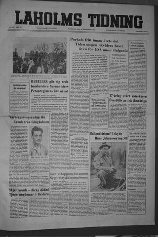 Förstasidan, Måndag 19 september 1955