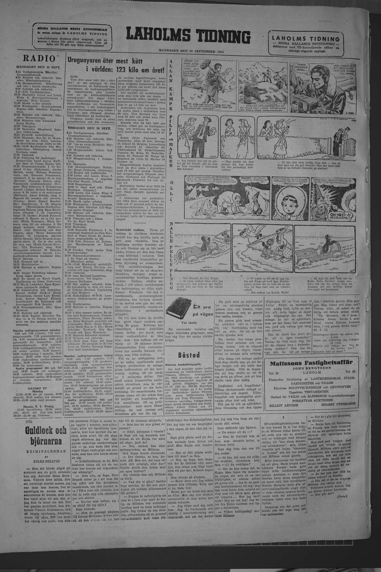 Laholms Tidning Måndag 19 september 1955, sida 8