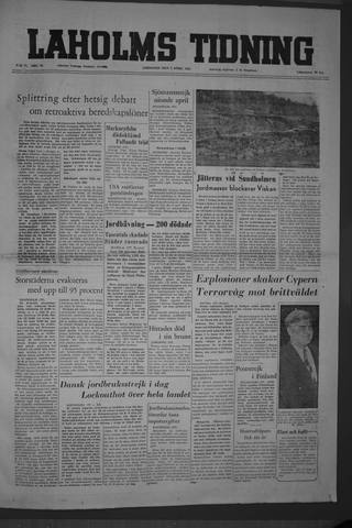 Förstasidan, Lördag 2 april 1955