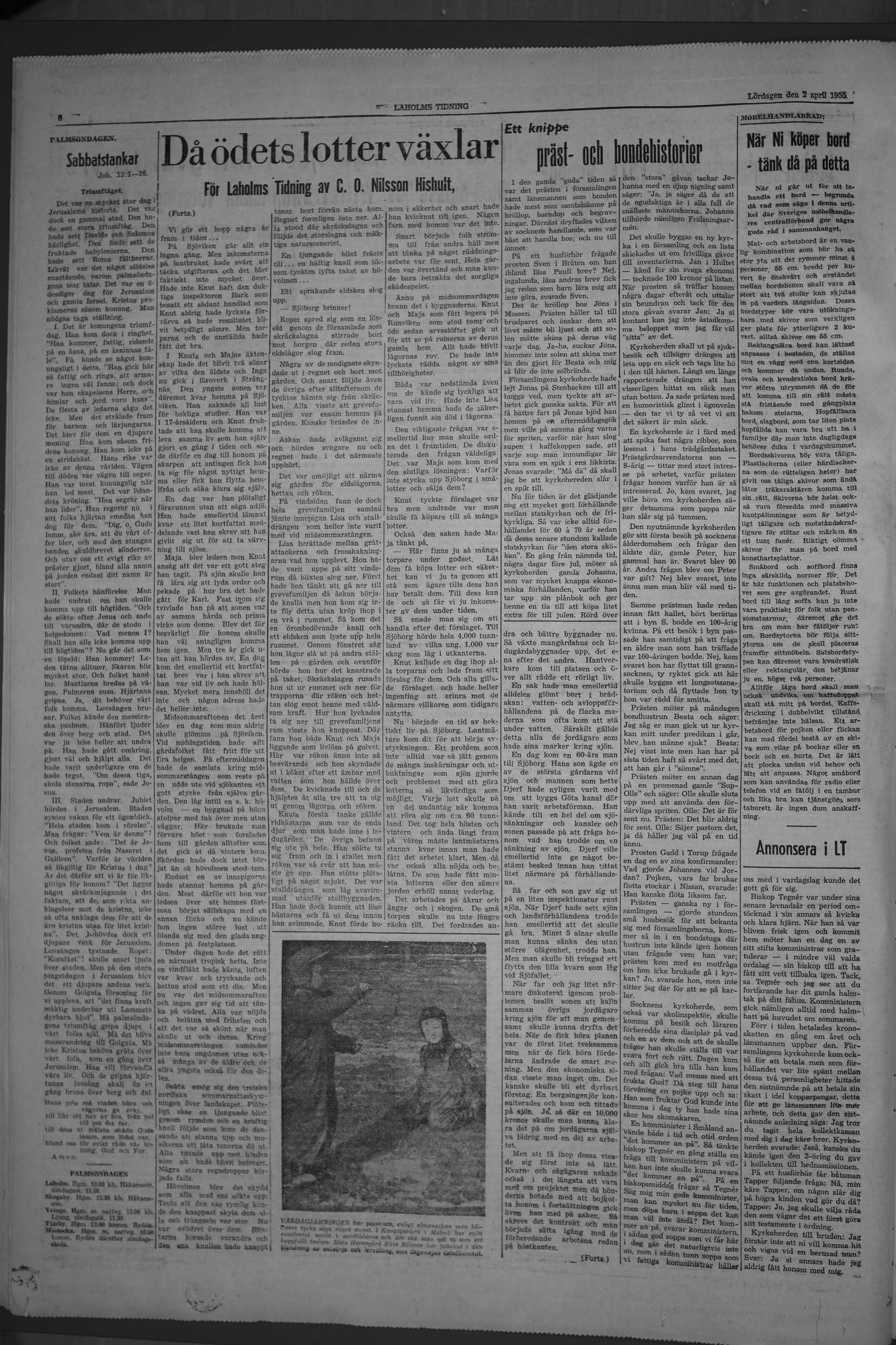 Laholms Tidning Lördag 2 april 1955, sida 6