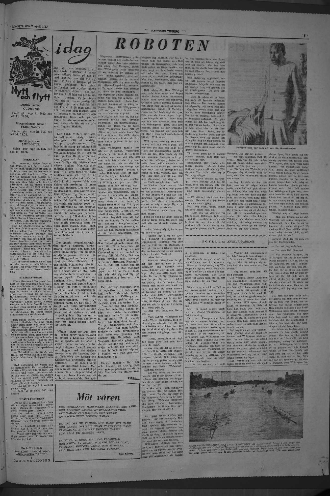 Laholms Tidning Lördag 2 april 1955, sida 7