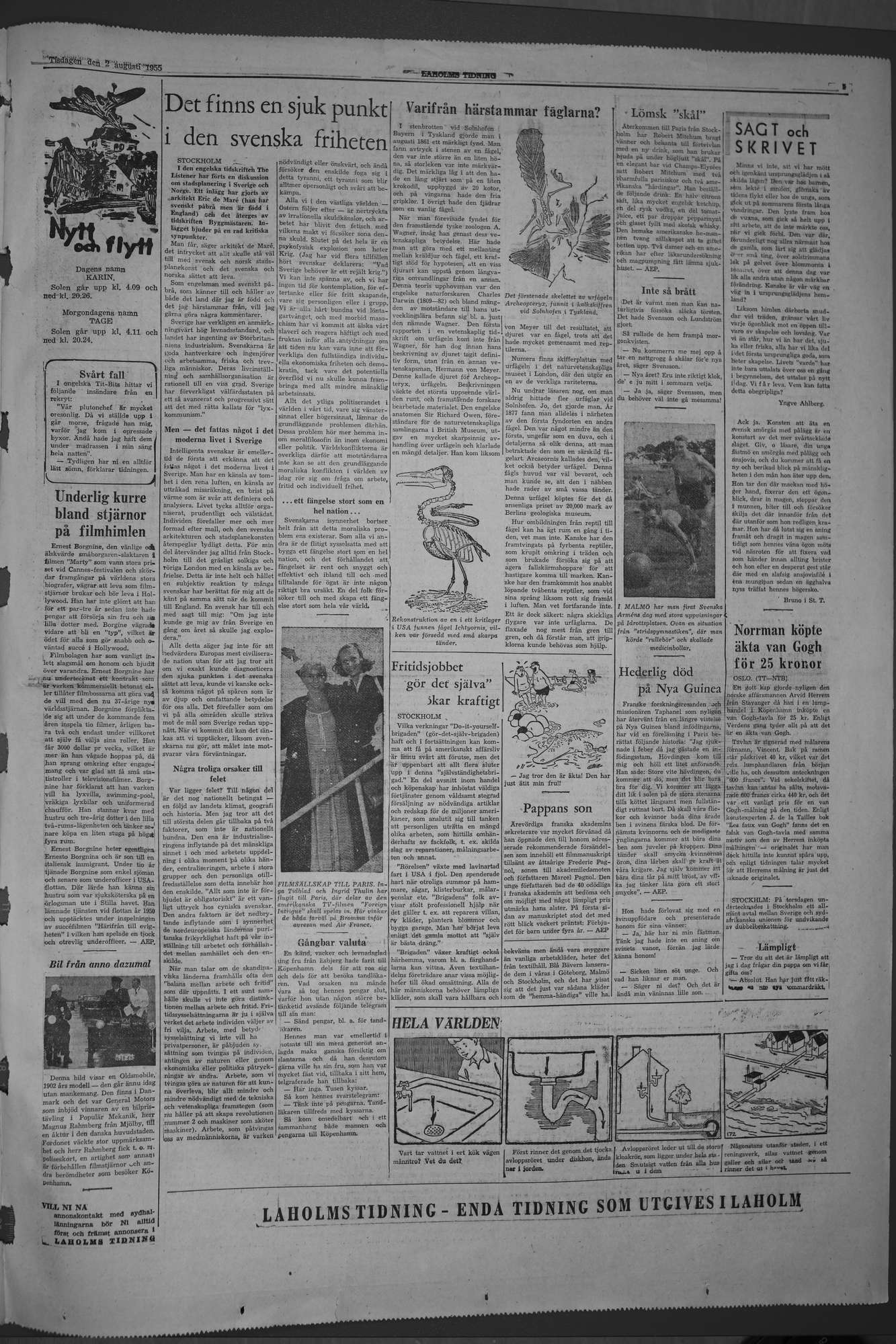 Laholms Tidning Tisdag 2 augusti 1955, sida 5