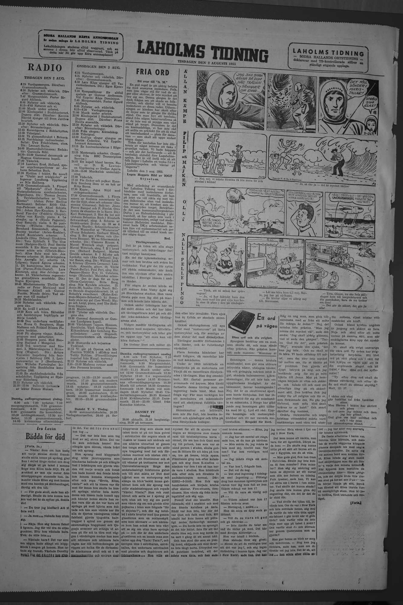 Laholms Tidning Tisdag 2 augusti 1955, sida 6