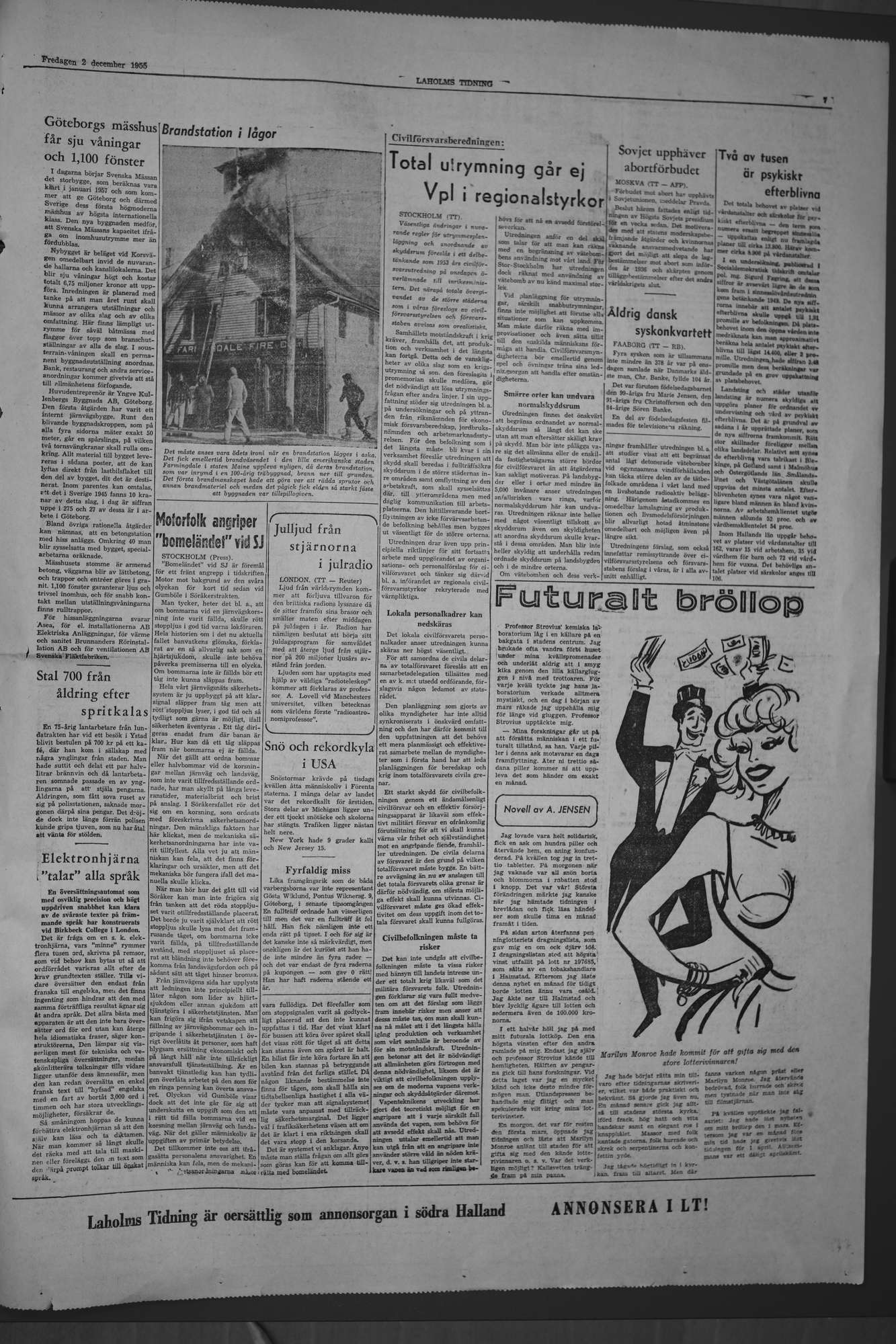 Laholms Tidning Fredag 2 december 1955, sida 7