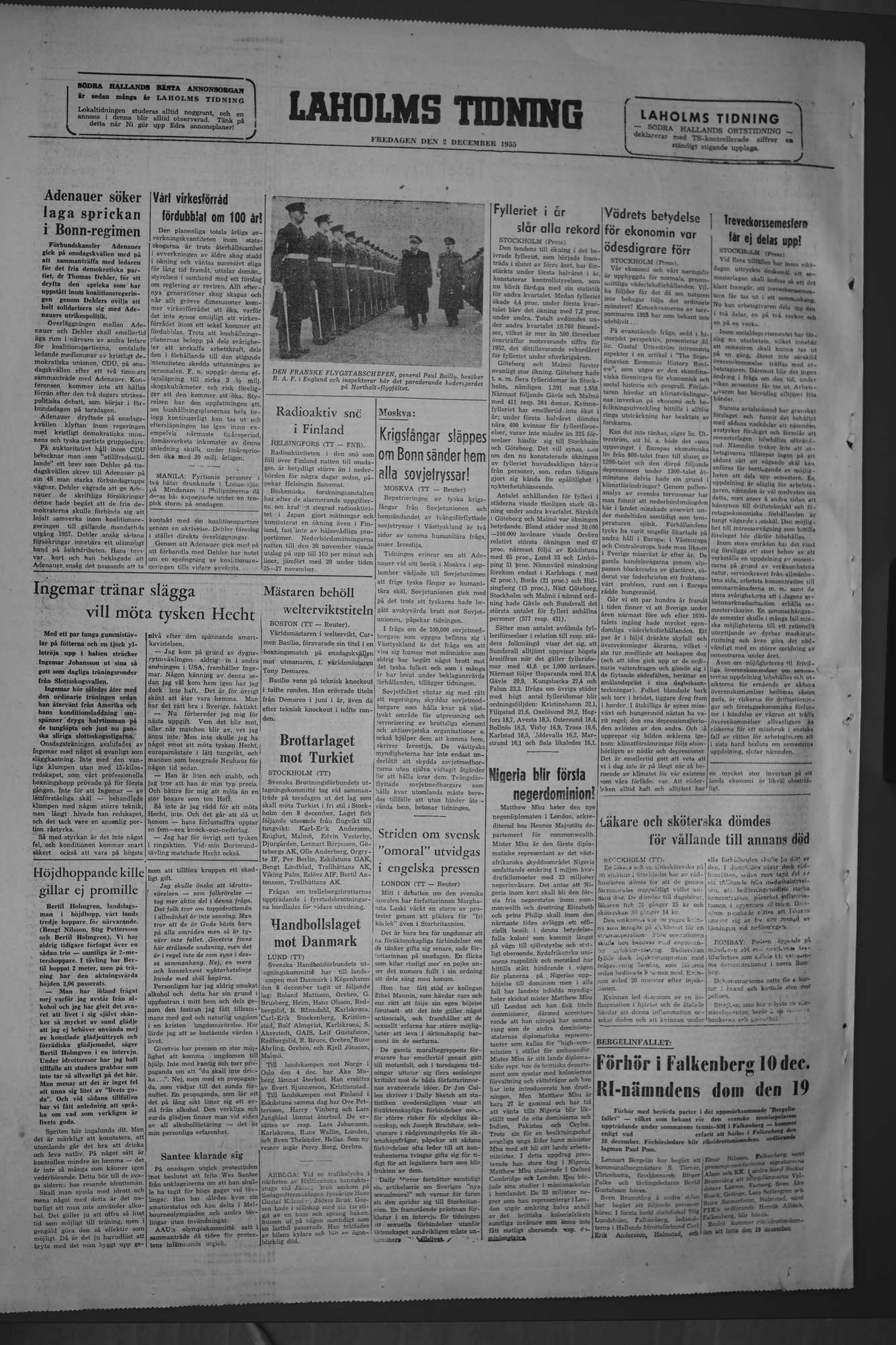 Laholms Tidning Fredag 2 december 1955, sida 8
