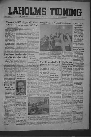 Förstasidan, Onsdag 2 februari 1955