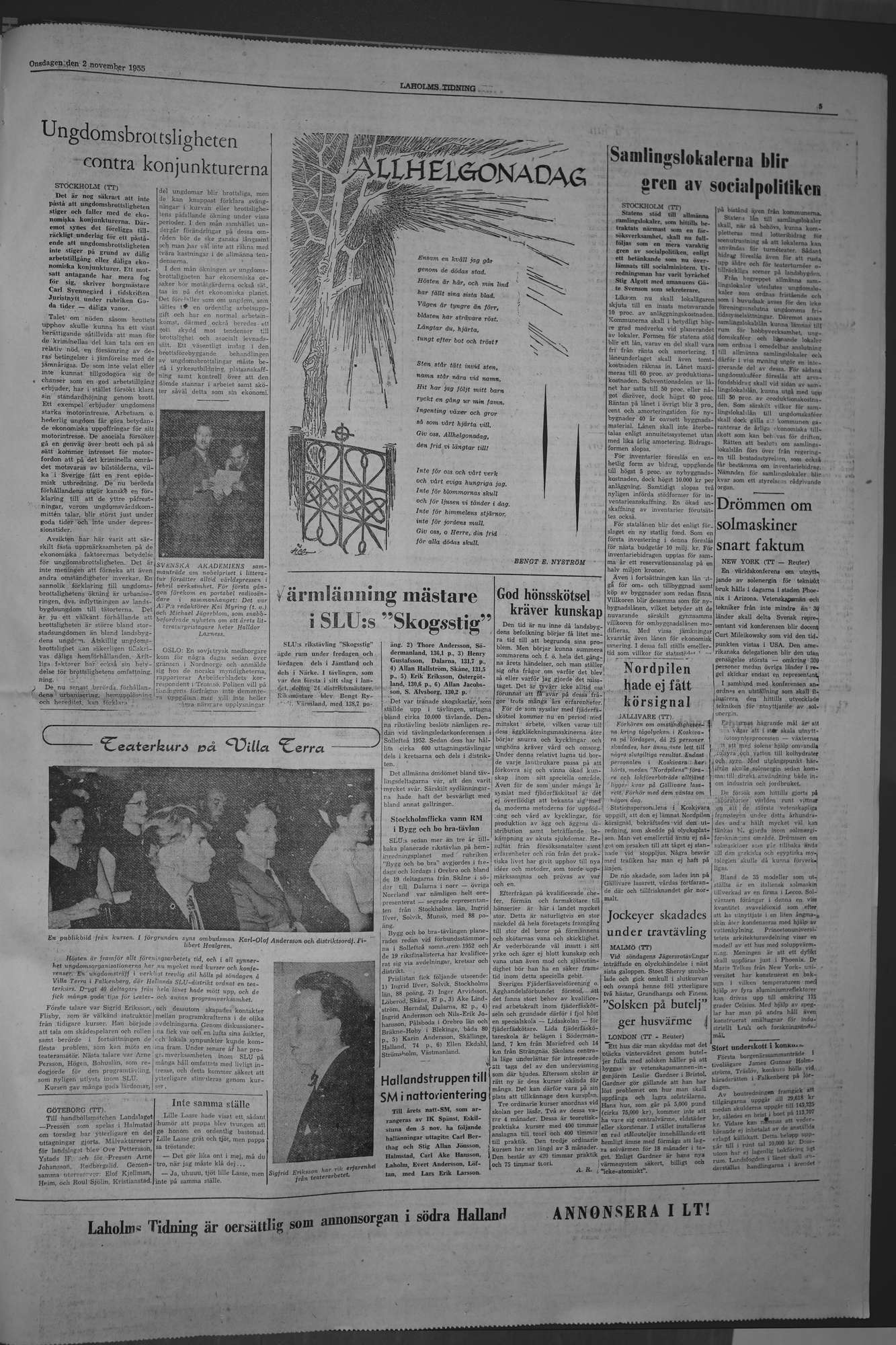 Laholms Tidning Onsdag 2 november 1955, sida 5