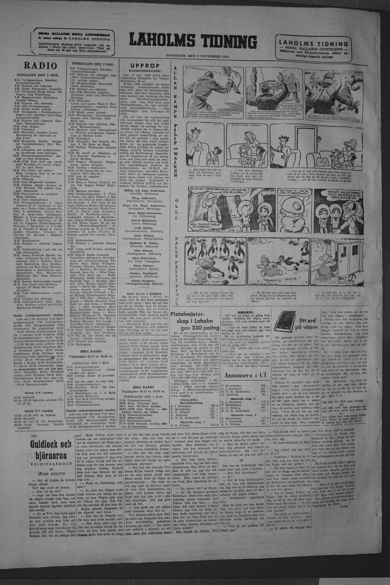 Laholms Tidning Onsdag 2 november 1955, sida 8