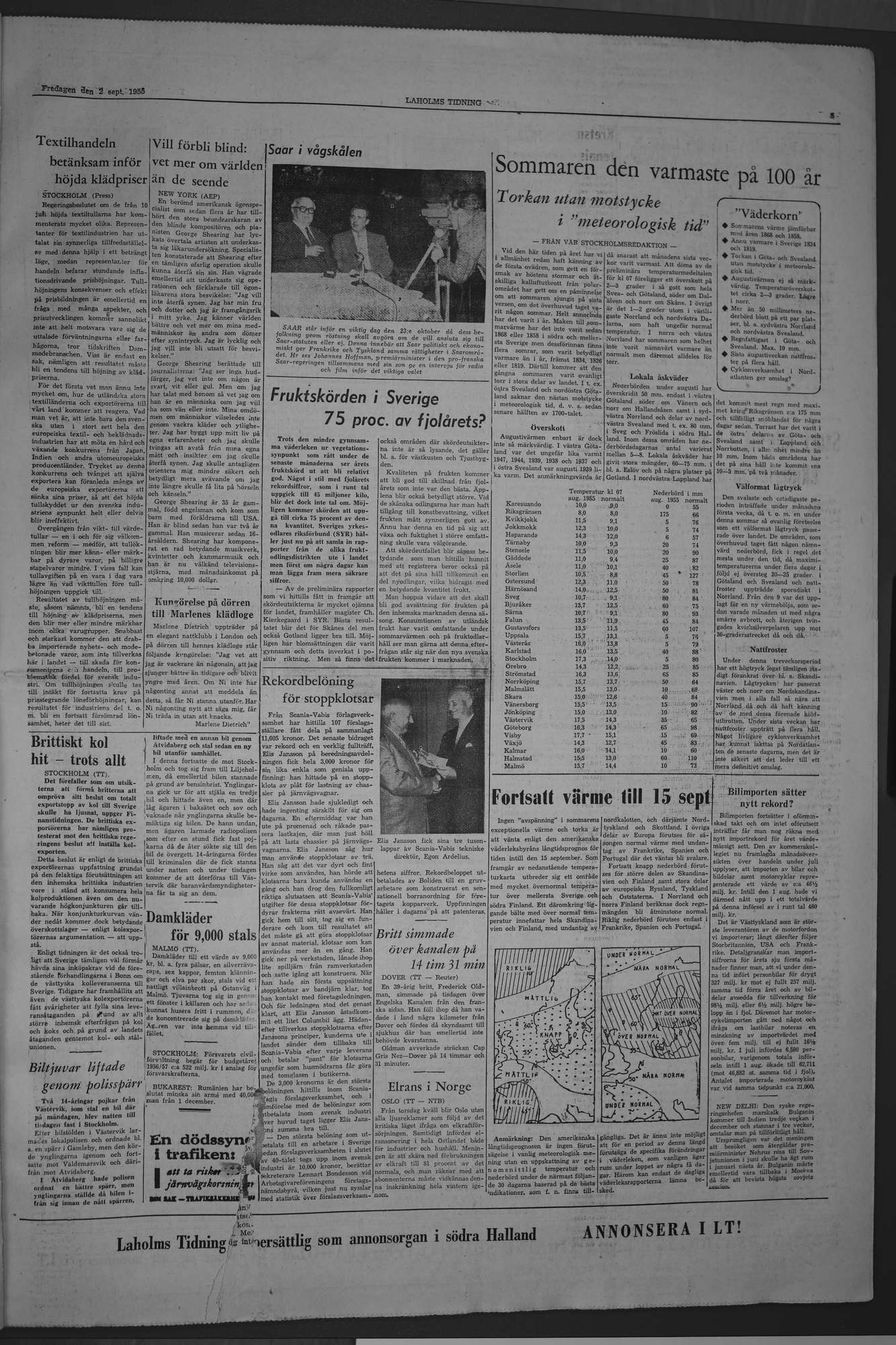 Laholms Tidning Fredag 2 september 1955, sida 5