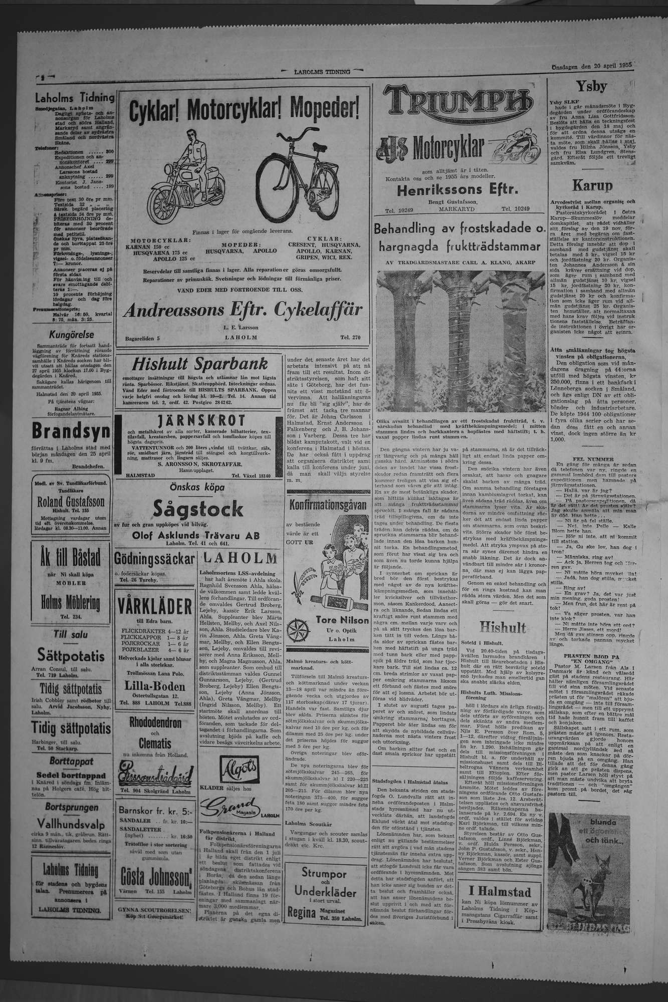Laholms Tidning Onsdag 20 april 1955, sida 2
