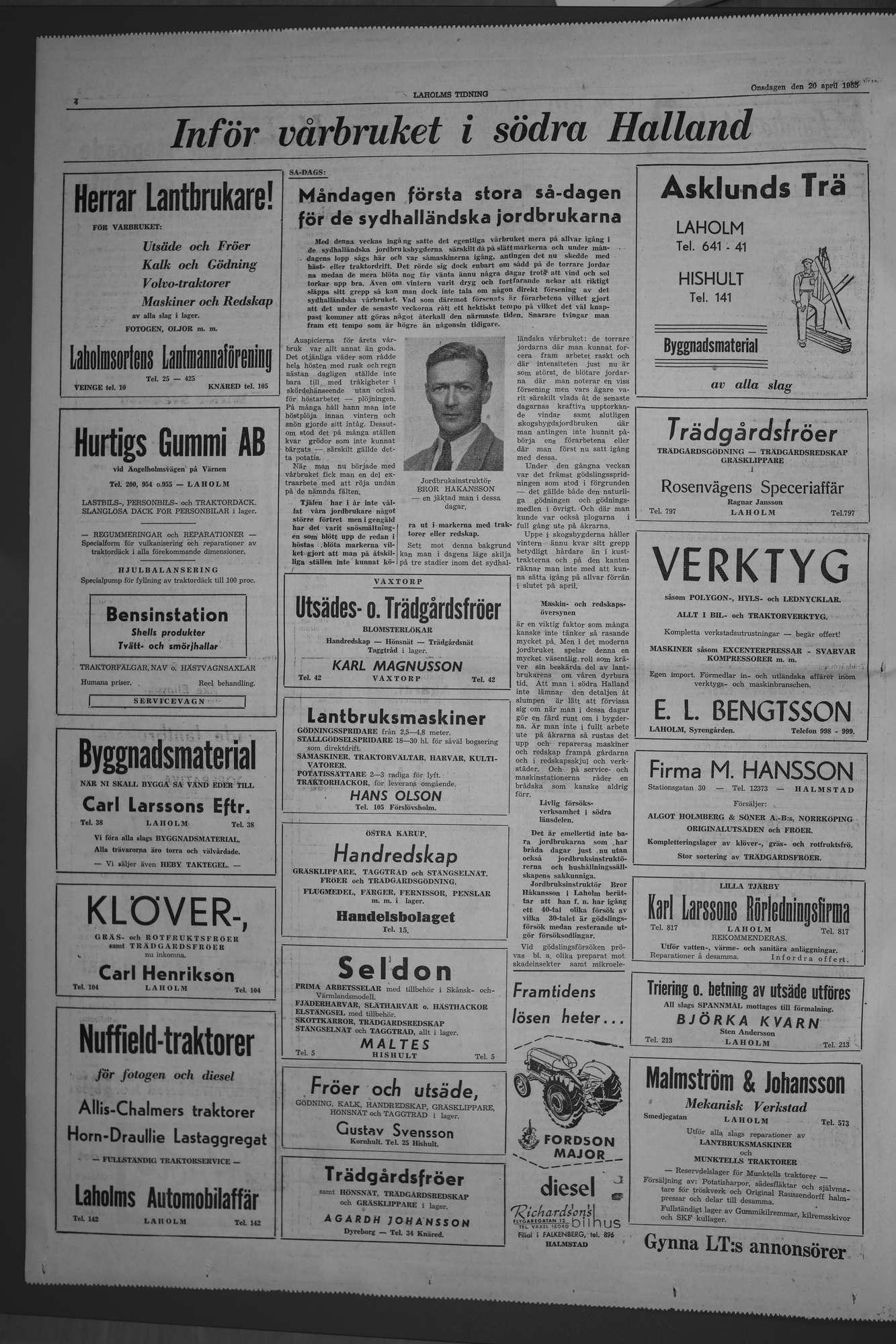 Laholms Tidning Onsdag 20 april 1955, sida 4