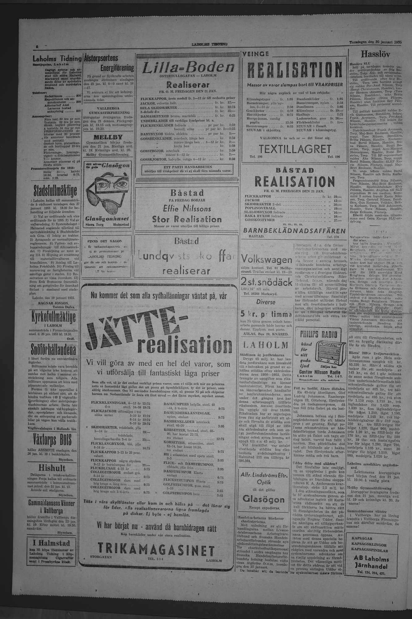 Laholms Tidning Torsdag 20 januari 1955, sida 2