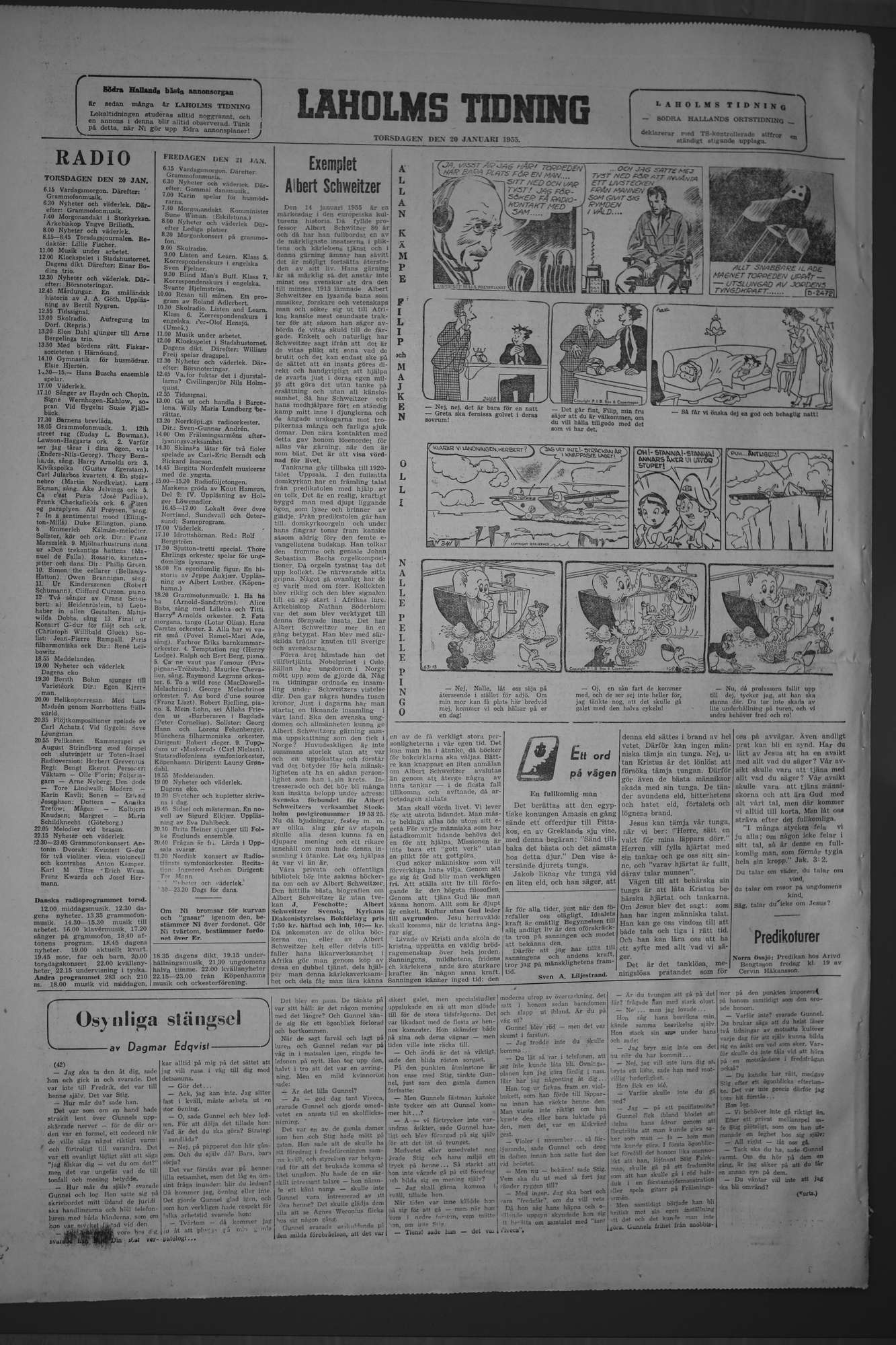 Laholms Tidning Torsdag 20 januari 1955, sida 8