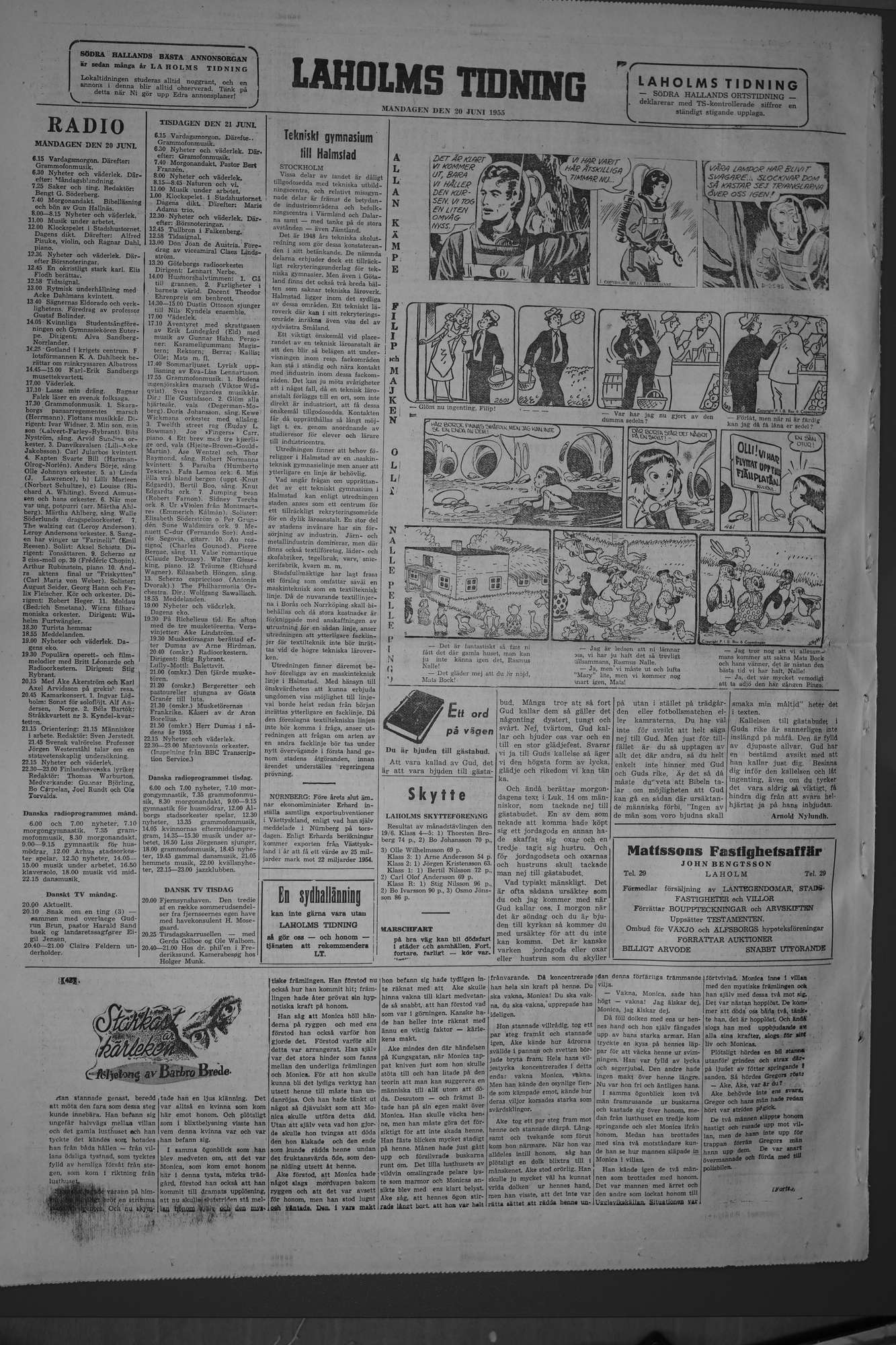 Laholms Tidning Måndag 20 juni 1955, sida 6