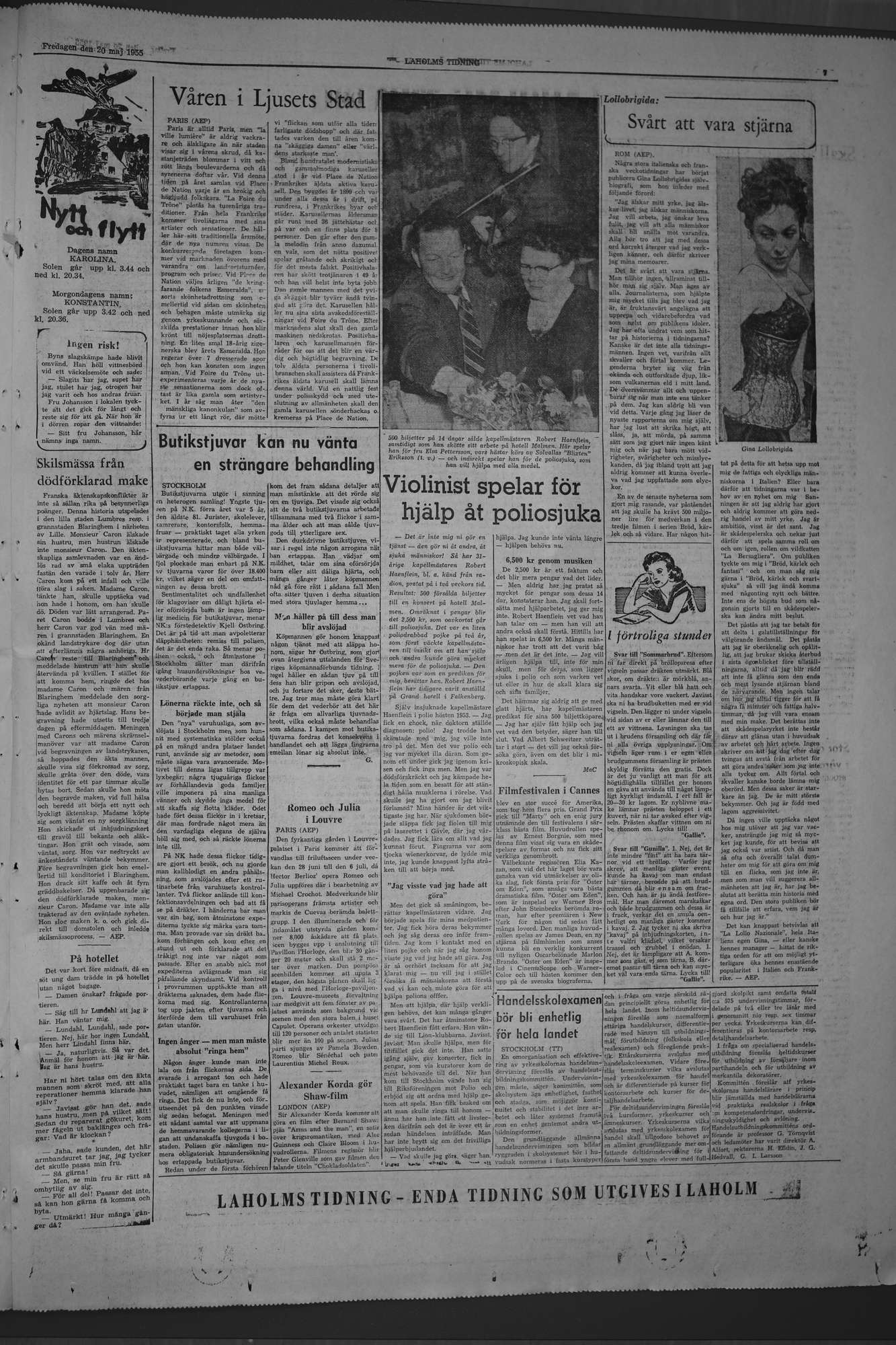Laholms Tidning Fredag 20 maj 1955, sida 7