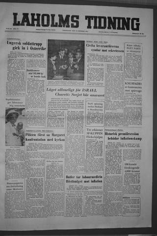 Förstasidan, Torsdag 20 oktober 1955