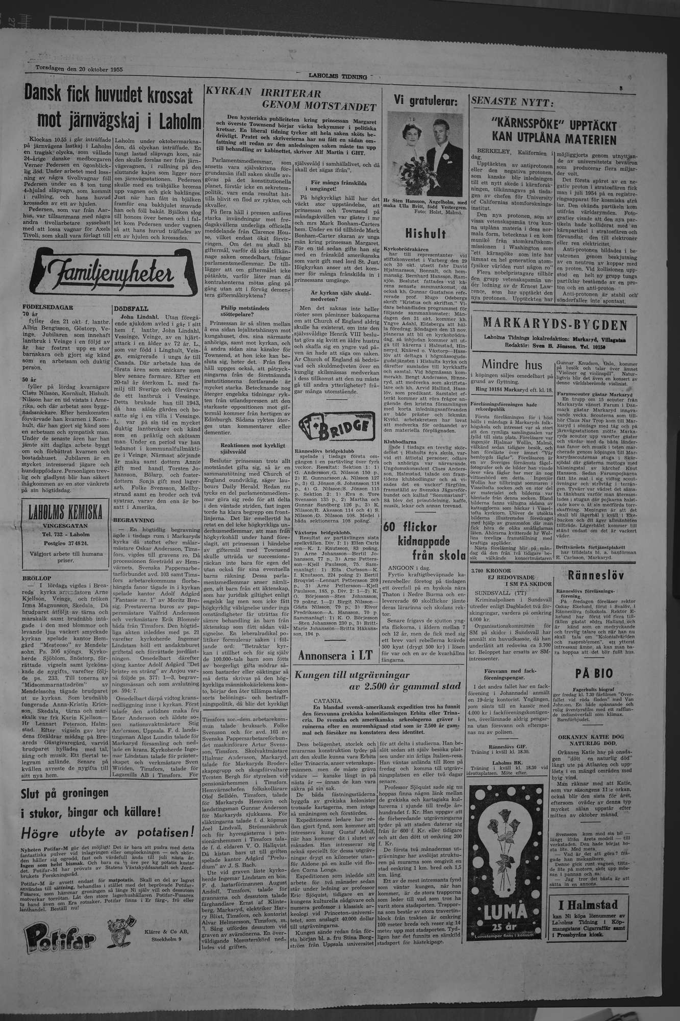 Laholms Tidning Torsdag 20 oktober 1955, sida 3