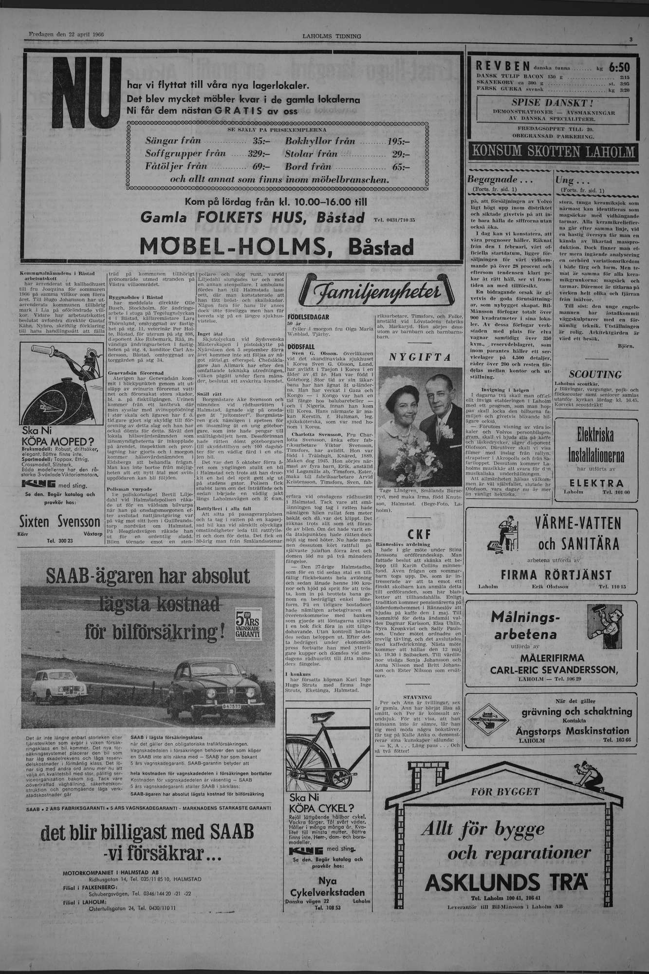 Laholms Tidning Fredag 22 april 1966, sida 3