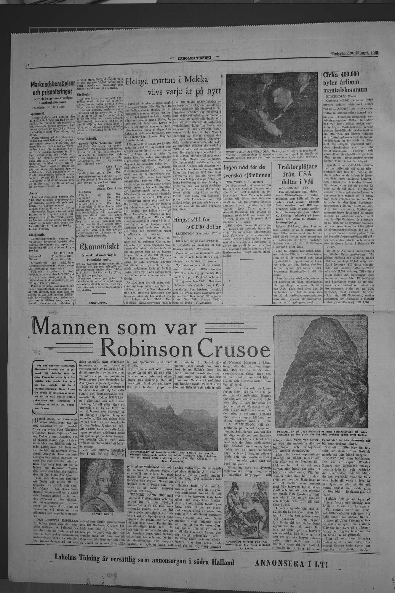 Laholms Tidning Tisdag 20 september 1955, sida 6
