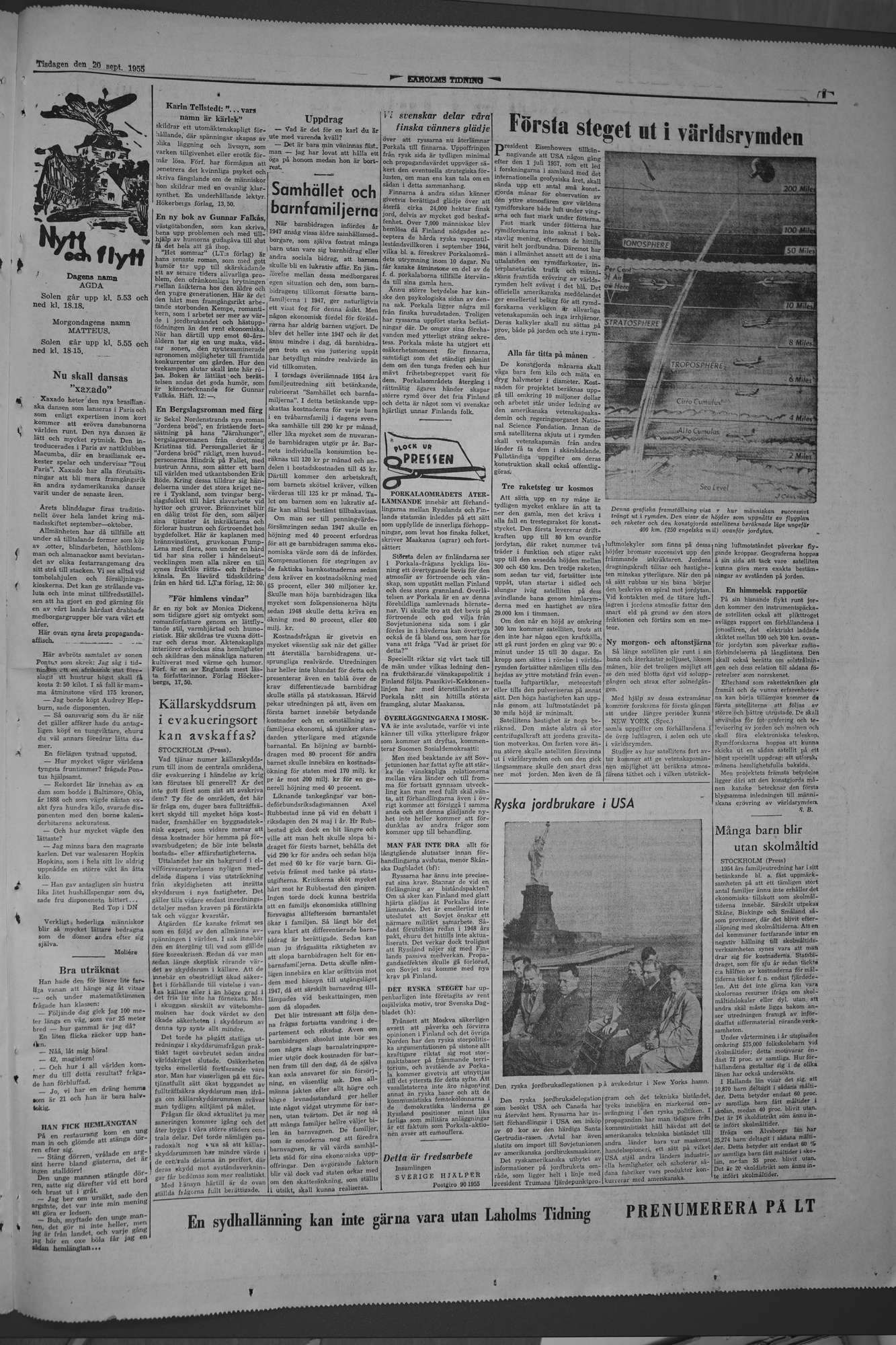 Laholms Tidning Tisdag 20 september 1955, sida 7