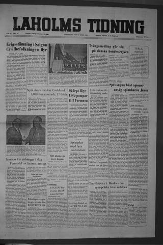 Förstasidan, Torsdag 21 april 1955