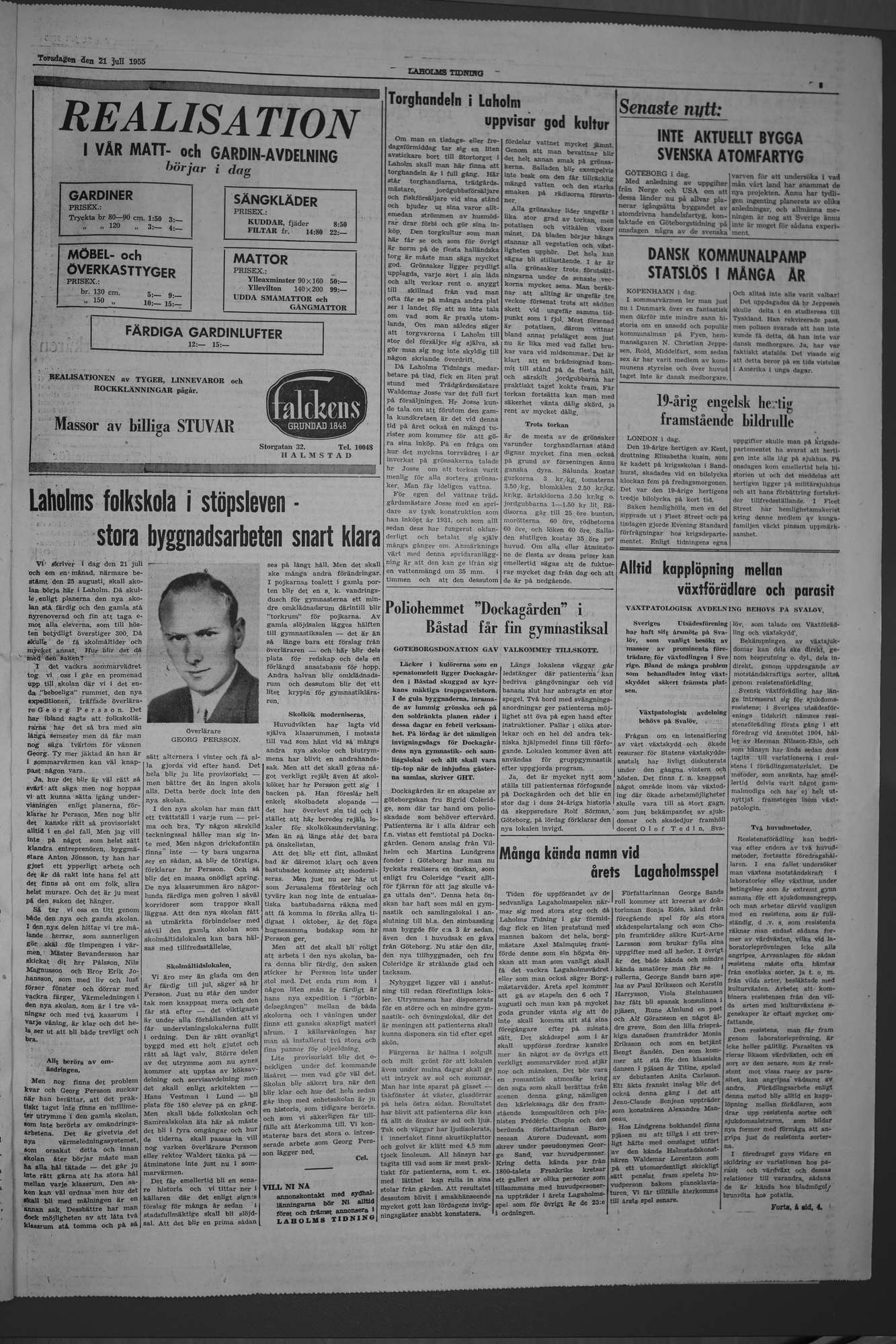 Laholms Tidning Torsdag 21 juli 1955, sida 3