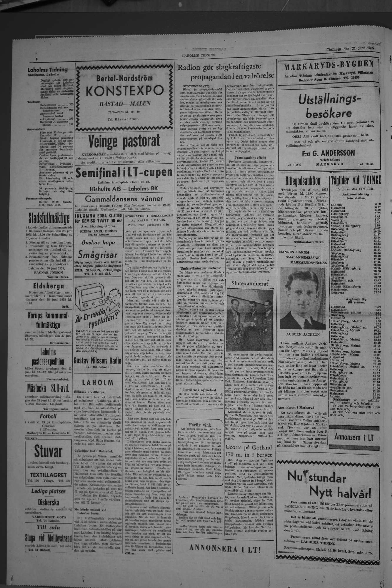 Laholms Tidning Tisdag 21 juni 1955, sida 2