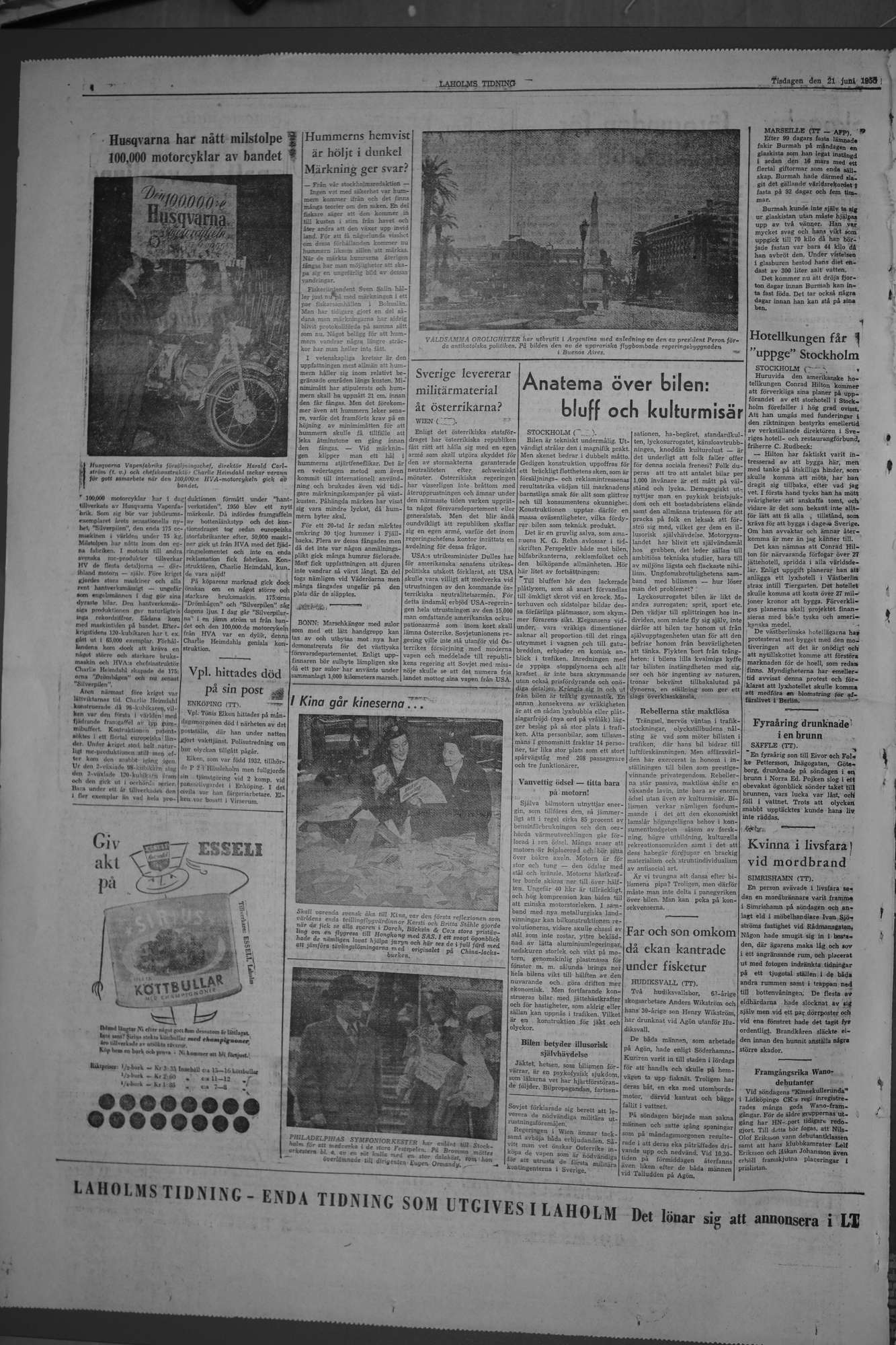 Laholms Tidning Tisdag 21 juni 1955, sida 4