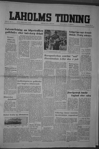 Förstasidan, Lördag 21 maj 1955