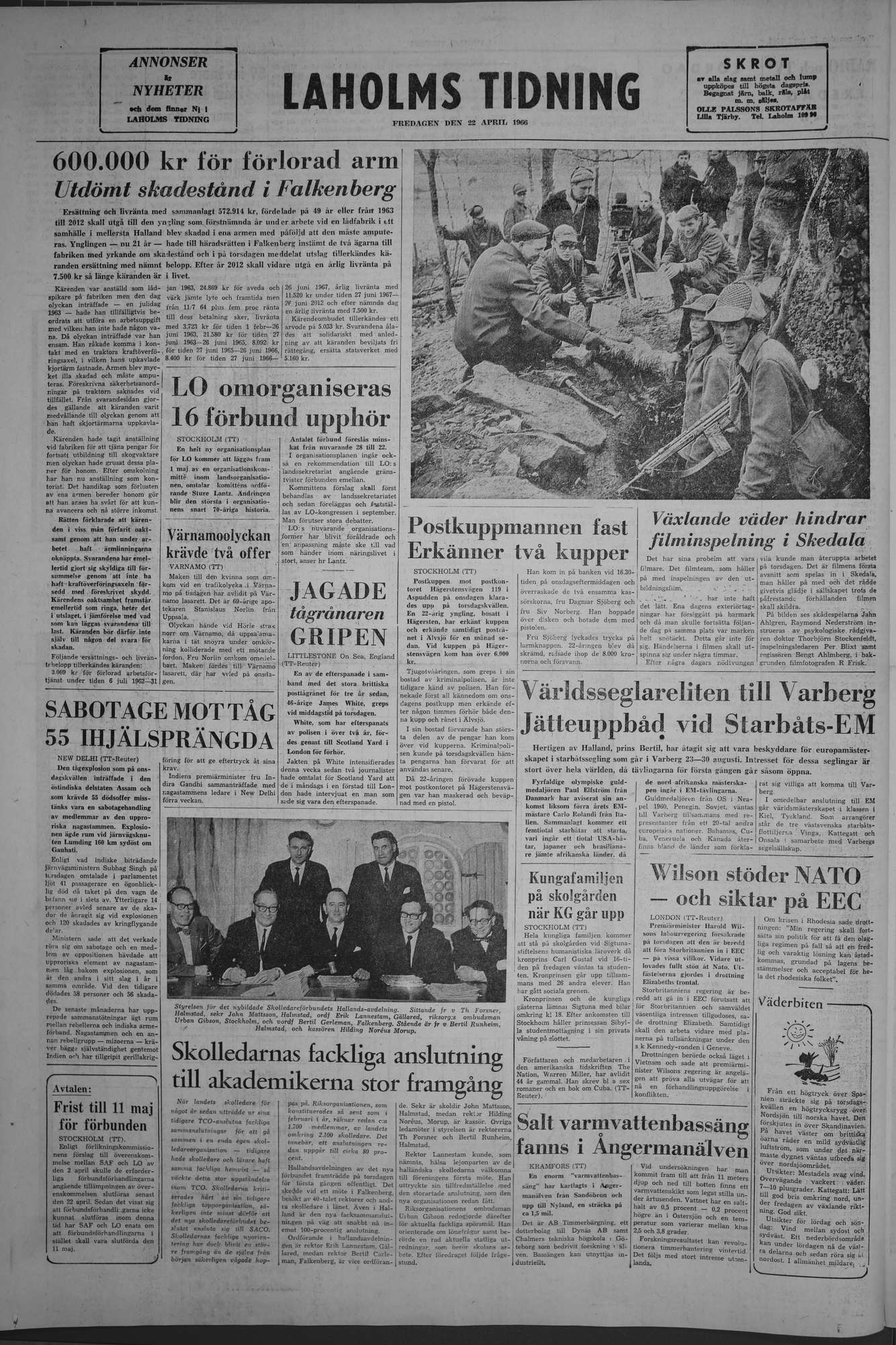Laholms Tidning Fredag 22 april 1966, sida 8