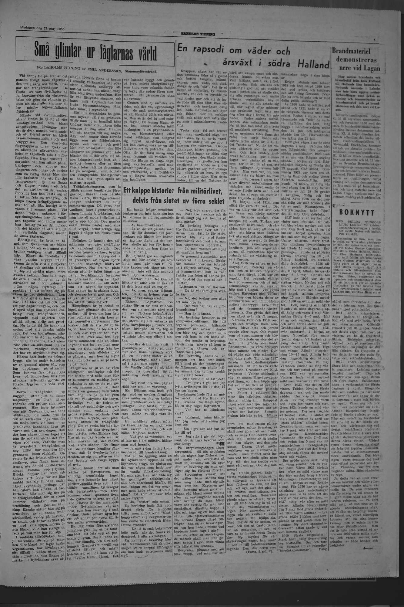 Laholms Tidning Lördag 21 maj 1955, sida 5