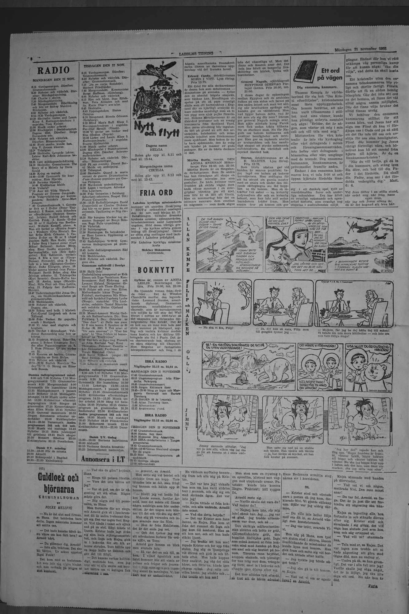 Laholms Tidning Måndag 21 november 1955, sida 6