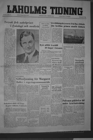 Förstasidan, Fredag 21 oktober 1955