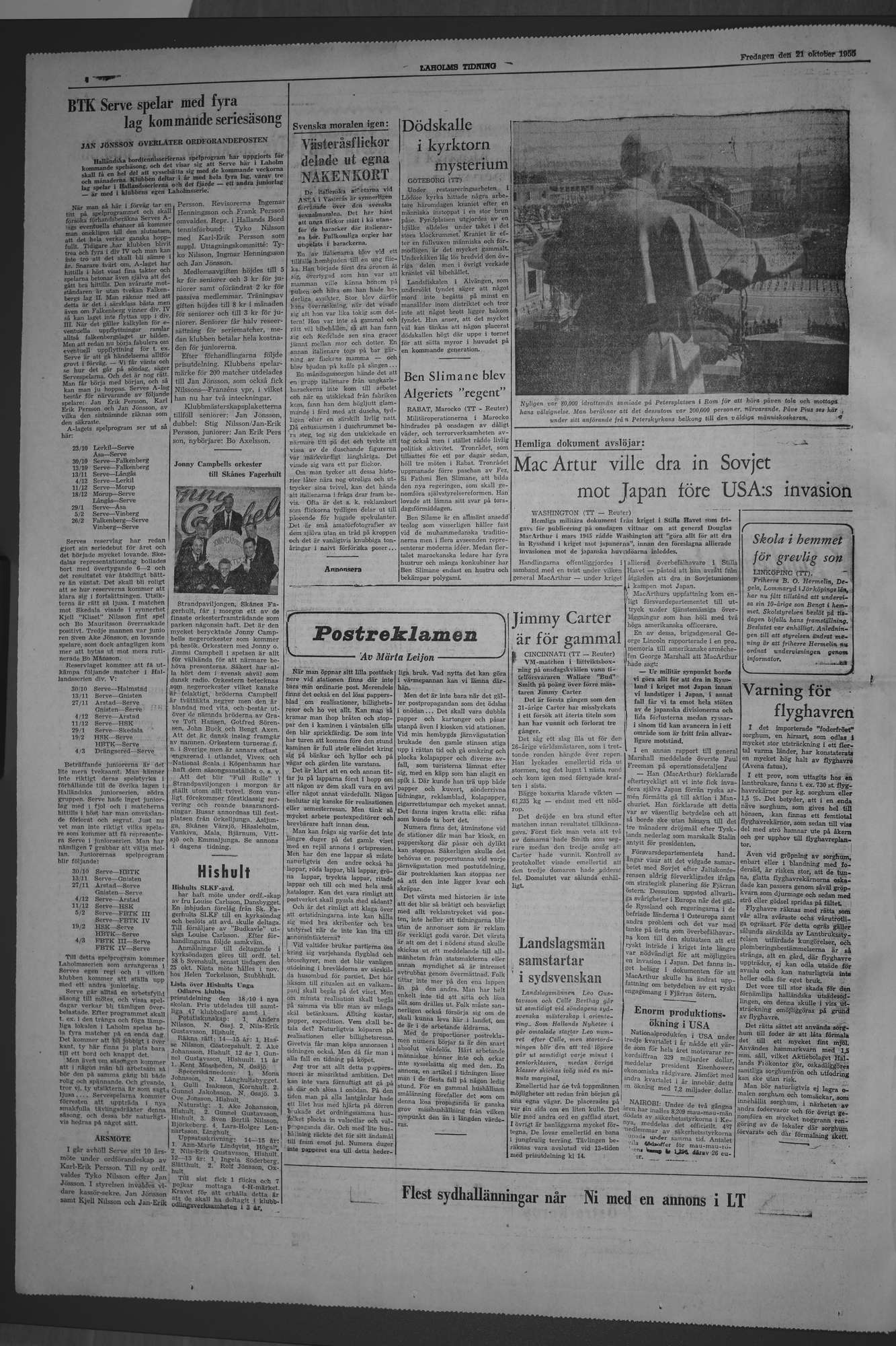 Laholms Tidning Fredag 21 oktober 1955, sida 4