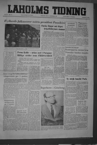 Förstasidan, Onsdag 21 september 1955