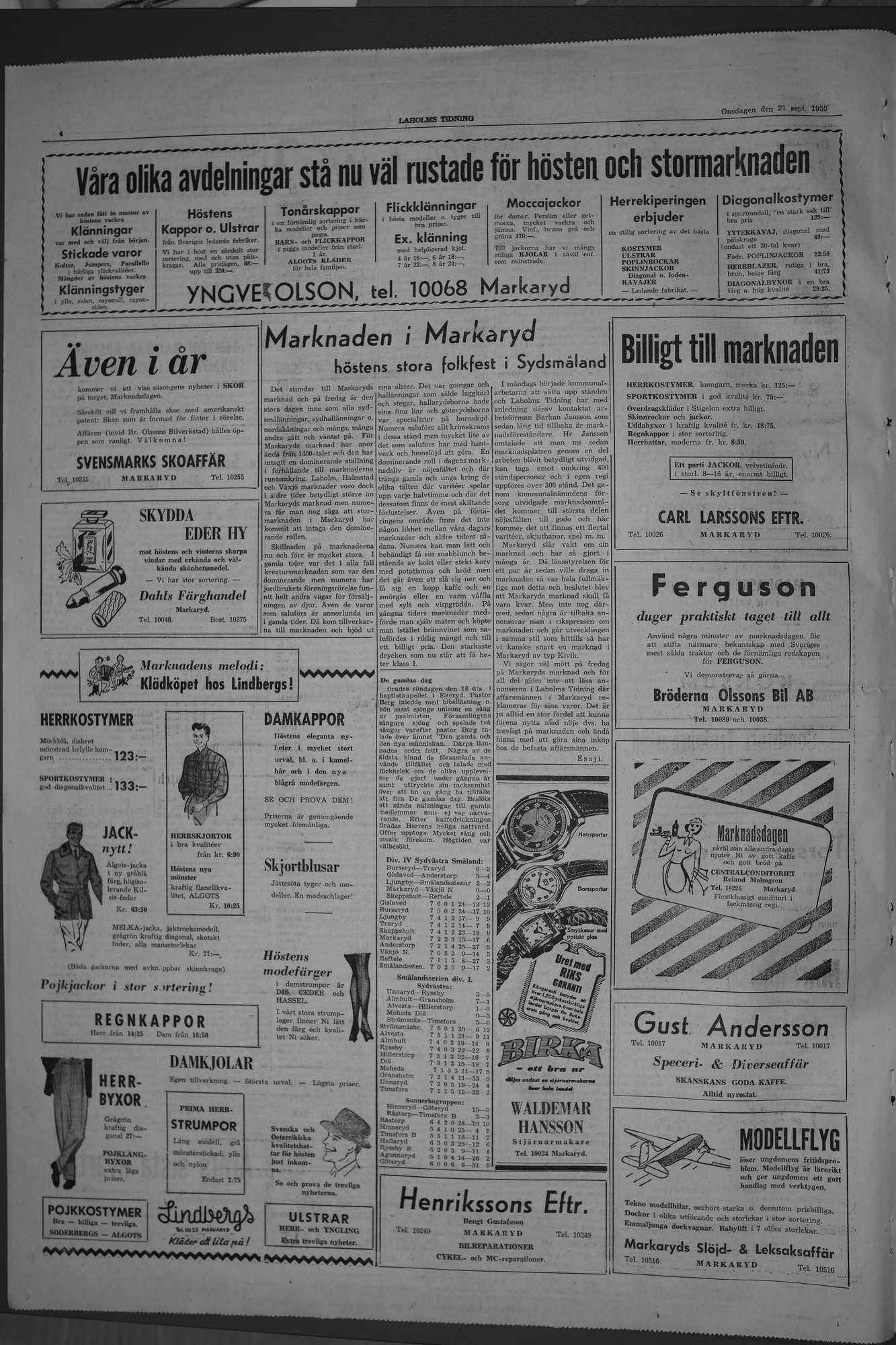 Laholms Tidning Onsdag 21 september 1955, sida 4