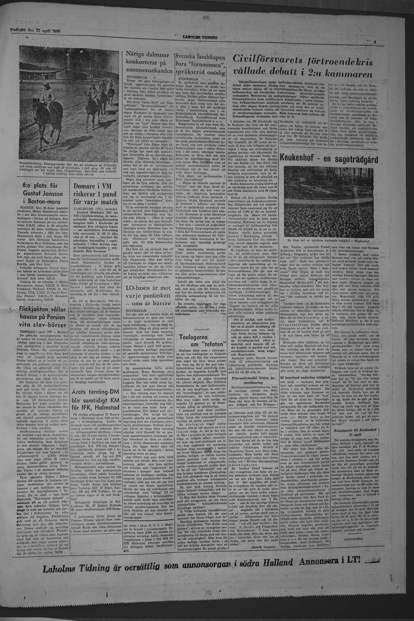 Laholms Tidning Fredag 22 april 1955, sida 5