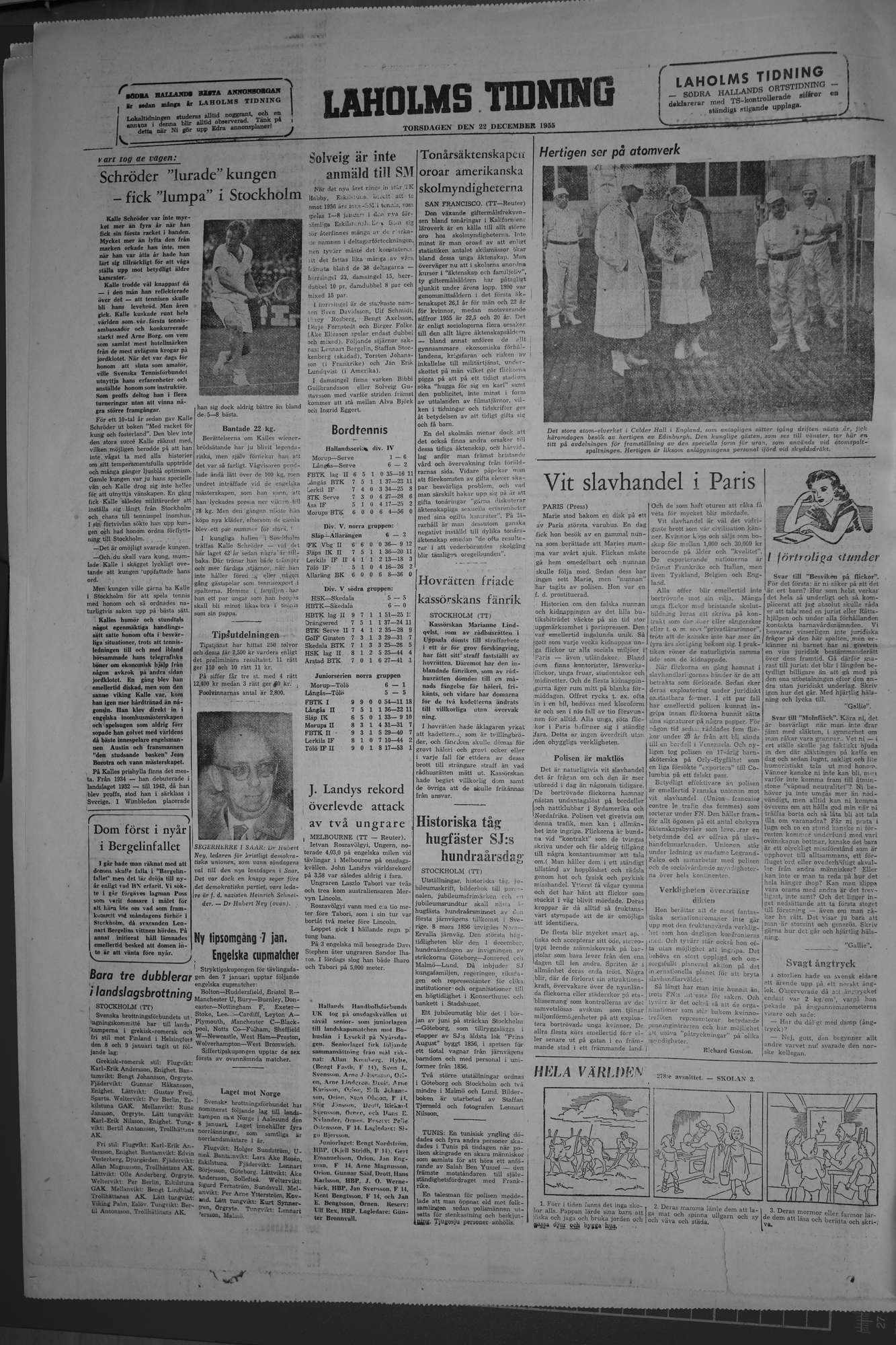 Laholms Tidning Torsdag 22 december 1955, sida 8
