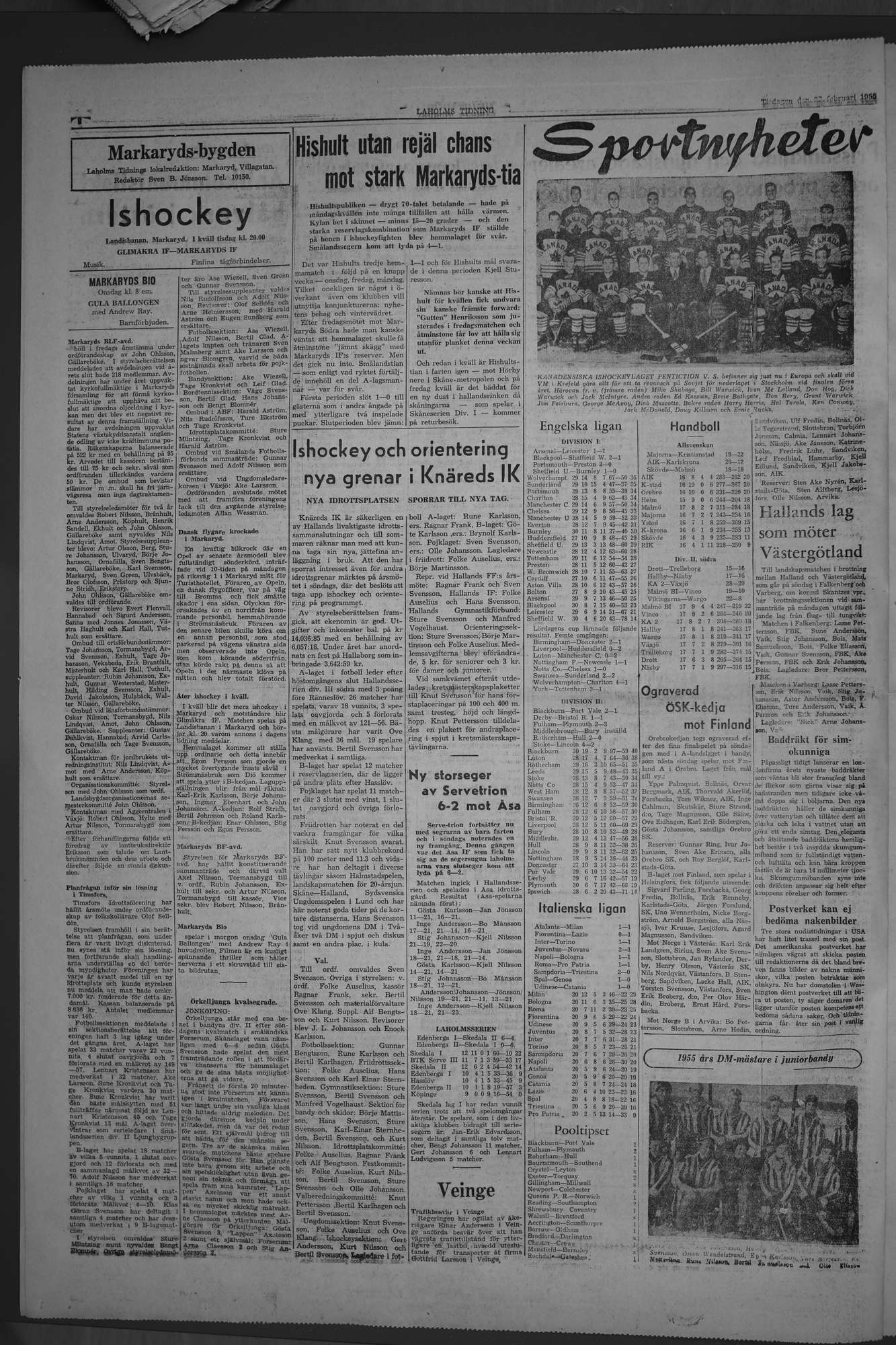 Laholms Tidning Tisdag 22 februari 1955, sida 4