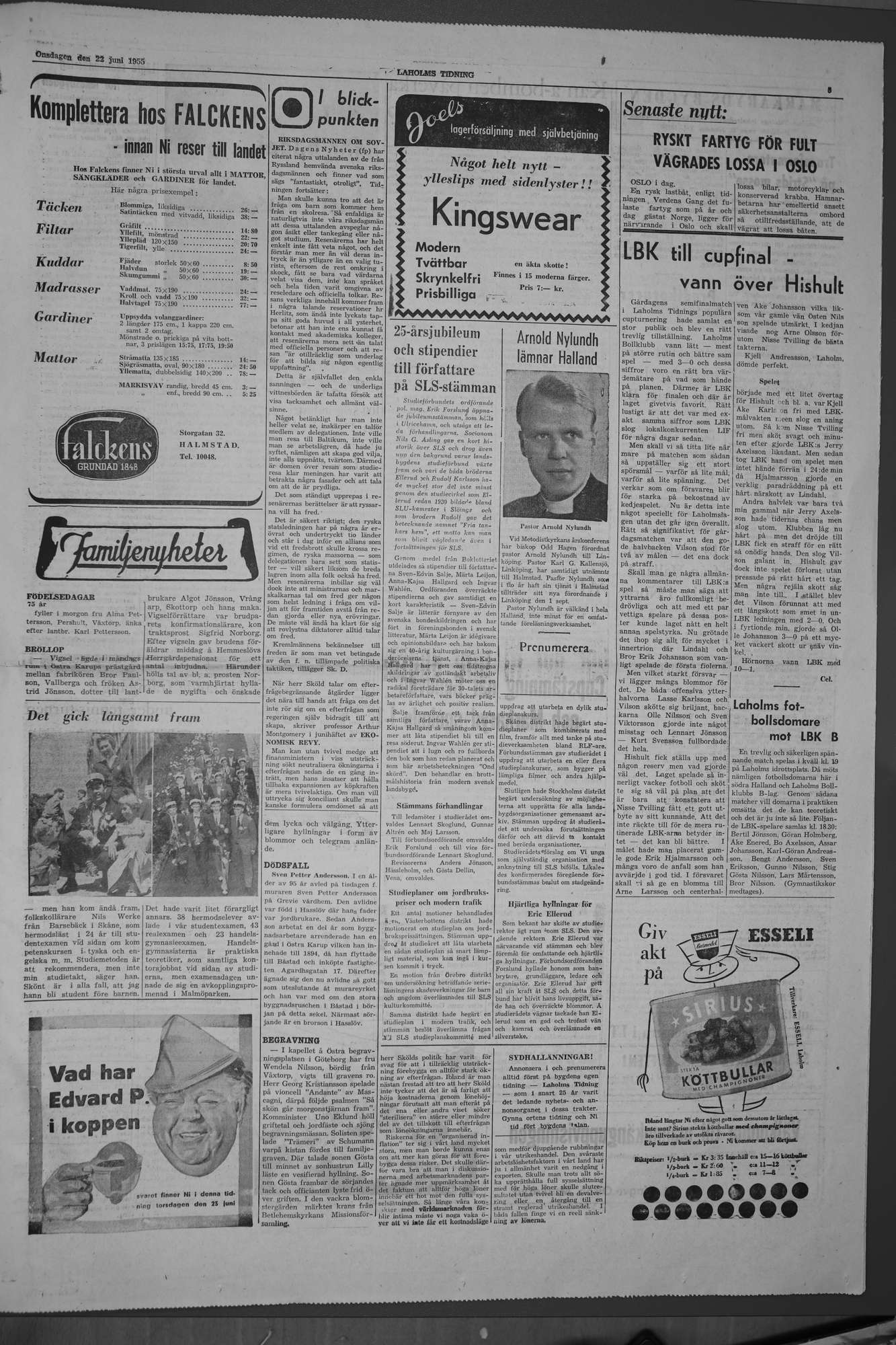 Laholms Tidning Onsdag 22 juni 1955, sida 3