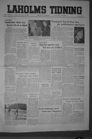 Förstasidan, Tisdag 22 mars 1955