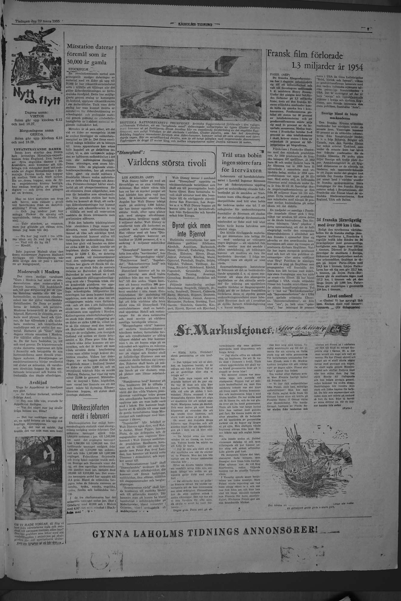 Laholms Tidning Tisdag 22 mars 1955, sida 7
