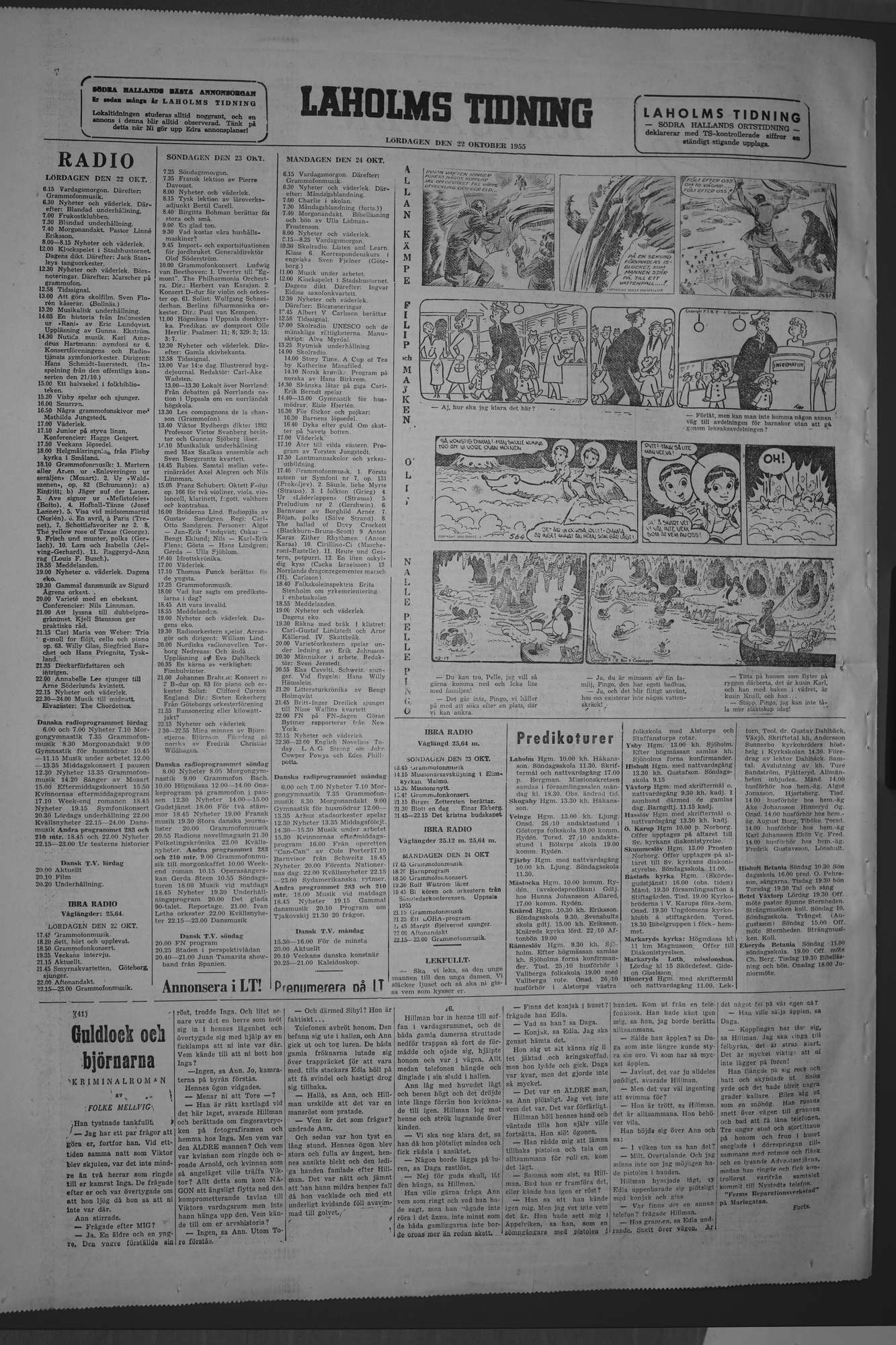 Laholms Tidning Lördag 22 oktober 1955, sida 8