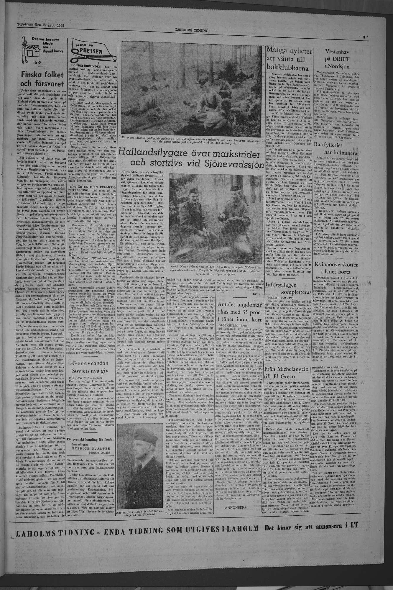 Laholms Tidning Torsdag 22 september 1955, sida 5