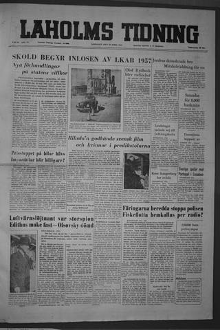 Förstasidan, Lördag 23 april 1955